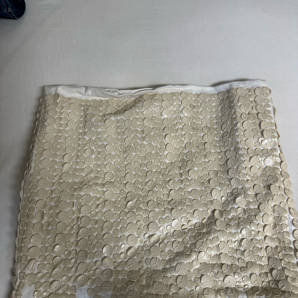 Cream Sequin Mini skirt